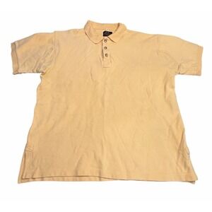Willis Geiger Vtg Yellow Polo Shirt Crest 90s Preppy Golf Short Sleeve Large